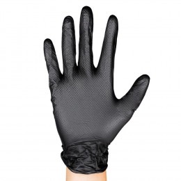 BOÎTE DE GANTS NOIRS EN NITRILE T:M 7,0MIL (100 GANTS)TEXTURE DIAMANT