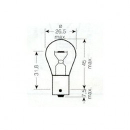 Lampe stop 1 fil BA15S 24V 21W Bte de 10