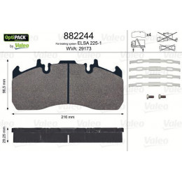 Kit de plaquette de frein VALEO 882244 OPTIPACK 29173