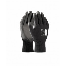 GANTS BUCK BLACK EN388  4141X  Polyester + PU  Paume enduite